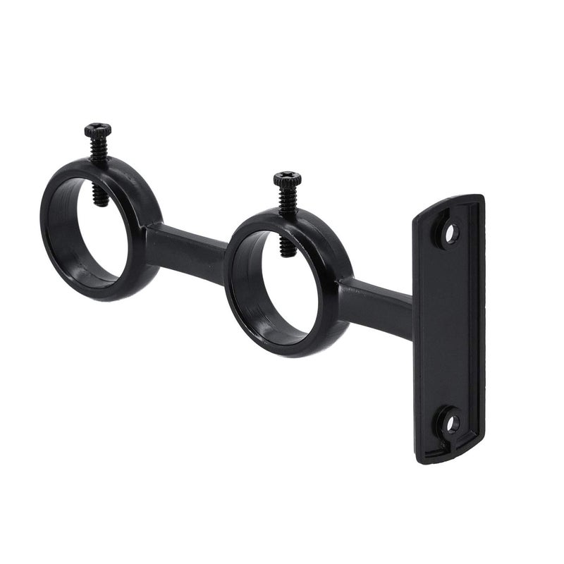 AddGrace 2 Pack Double Curtain Rod Brackets 1 Inch Curtain Rod Holders for Bedroom Living Room (Black) - Image 5